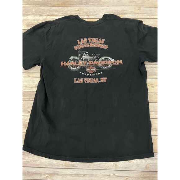 Vintage 90s Harley Davidson Las Vegas Shirt XL Live Free Ride Free USA - Picture 8 of 9